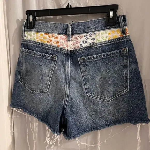 Pacsun ultra high rise vintage button fly floral embroidered size 26 - Picture 2 of 7